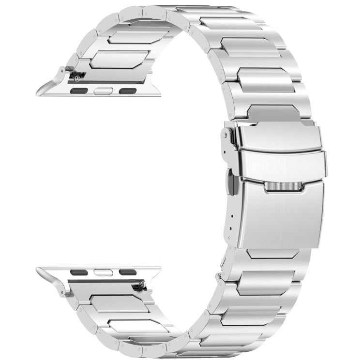 For Apple Watch Series 9 41mm I-Shaped Titanium Metal Watch Band(Mirror Silver) - Watch Bands by PMC Jewellery | Online Shopping South Africa | PMC Jewellery