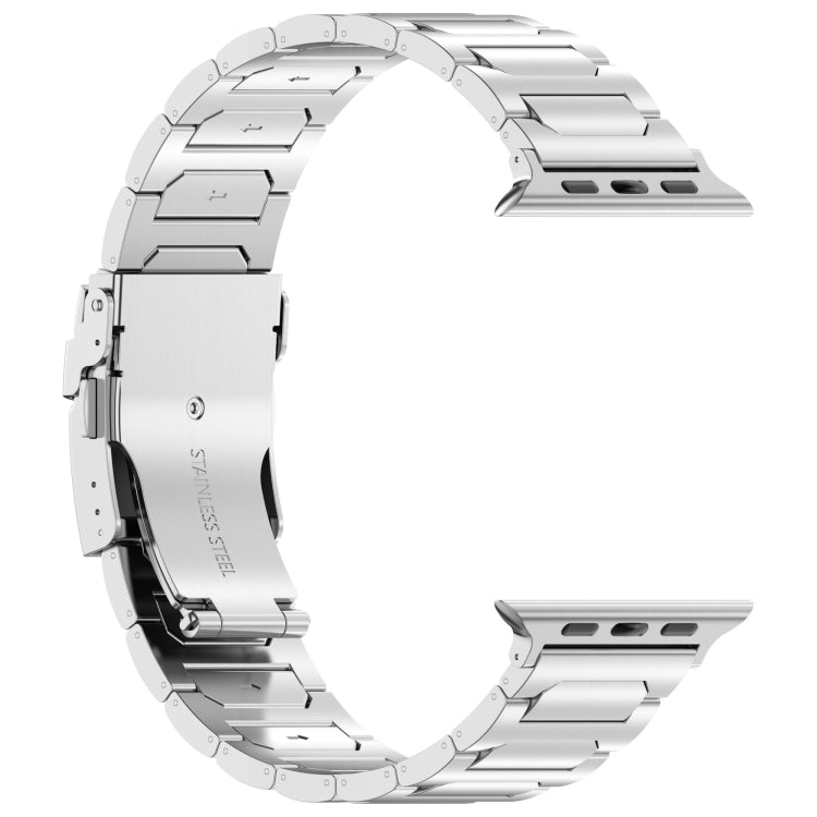 For Apple Watch Series 9 41mm I-Shaped Titanium Metal Watch Band(Silver) - Watch Bands by PMC Jewellery | Online Shopping South Africa | PMC Jewellery