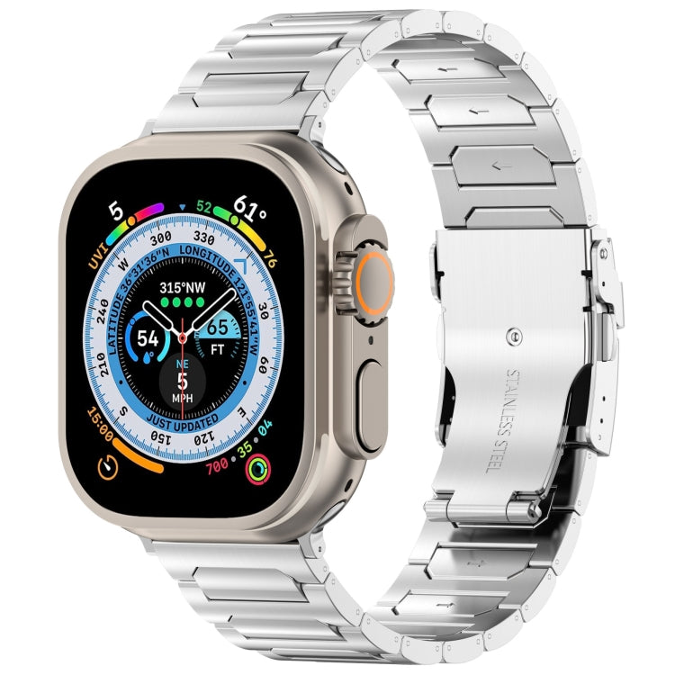 For Apple Watch Ultra 49mm I-Shaped Titanium Metal Watch Band(Mirror Silver) - Watch Bands by PMC Jewellery | Online Shopping South Africa | PMC Jewellery