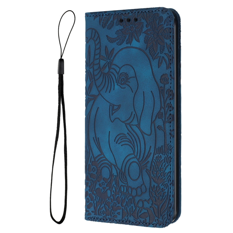 For iPhone 16 Pro Max Retro Elephant Embossed Leather Phone Case(Blue) - iPhone 16 Pro Max Cases by PMC Jewellery | Online Shopping South Africa | PMC Jewellery | Buy Now Pay Later Mobicred