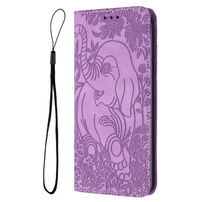 For iPhone 16 Retro Elephant Embossed Leather Phone Case(Purple) - iPhone 16 Cases by PMC Jewellery | Online Shopping South Africa | PMC Jewellery | Buy Now Pay Later Mobicred