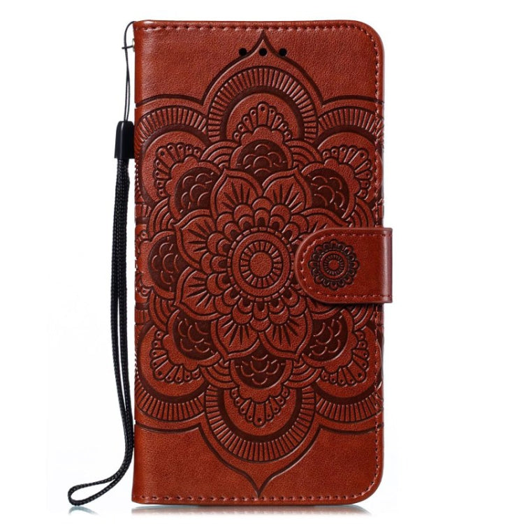 For Motorola Moto G Play 2024 Sun Mandala Embossing Pattern Phone Leather Case(Brown) - Motorola Cases by PMC Jewellery | Online Shopping South Africa | PMC Jewellery | Buy Now Pay Later Mobicred