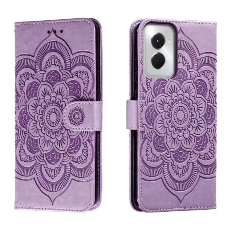 For Motorola Moto G Power 5G 2024 Sun Mandala Embossing Pattern Phone Leather Case(Purple) - Motorola Cases by PMC Jewellery | Online Shopping South Africa | PMC Jewellery | Buy Now Pay Later Mobicred