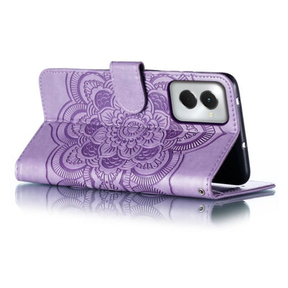 For Motorola Moto G Power 5G 2024 Sun Mandala Embossing Pattern Phone Leather Case(Purple) - Motorola Cases by PMC Jewellery | Online Shopping South Africa | PMC Jewellery | Buy Now Pay Later Mobicred