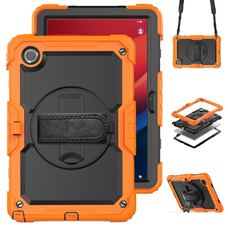 For Lenovo Tab M11 /Xiaoxin Pad 2024 Silicone Hybrid PC Tablet Case with Shoulder Strap(Orange) - Lenovo by PMC Jewellery | Online Shopping South Africa | PMC Jewellery | Buy Now Pay Later Mobicred