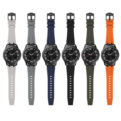 22mm Flat Head Silicone Watch Band(Black Orange) - 22mm Bands by PMC Jewellery | Online Shopping South Africa | PMC Jewellery