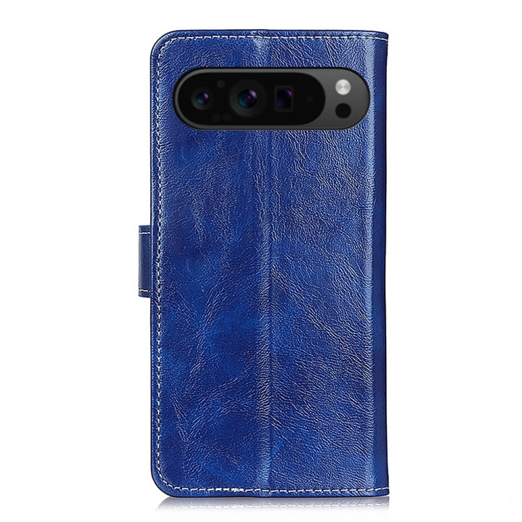 For Google Pixel 9 Pro Retro Crazy Horse Texture Flip Leather Phone Case(Blue) - Google Cases by PMC Jewellery | Online Shopping South Africa | PMC Jewellery | Buy Now Pay Later Mobicred