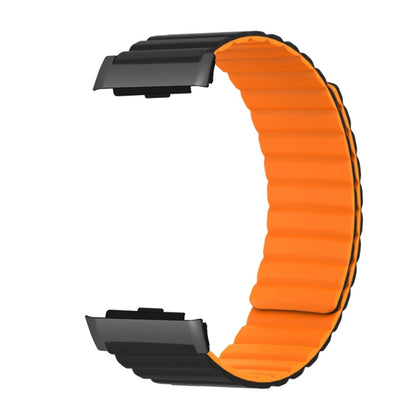 For Huawei Watch D Magnetic Silicone Watch Band(Black Orange) - Watch Bands by PMC Jewellery | Online Shopping South Africa | PMC Jewellery