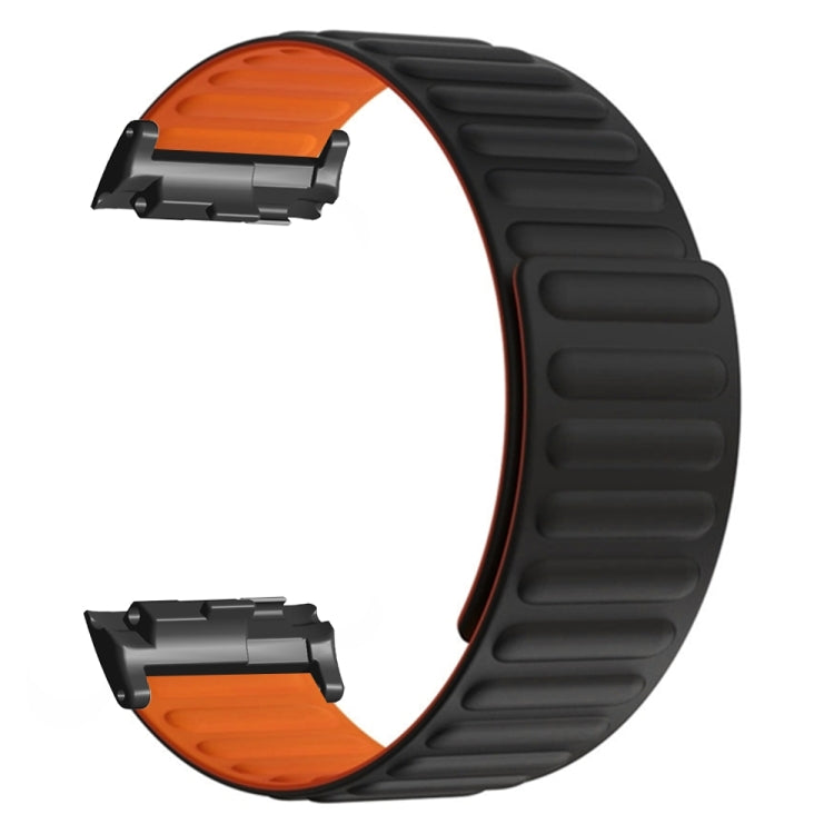 For Huawei Watch D Magnetic Silicone Watch Band(Black Orange) - Watch Bands by PMC Jewellery | Online Shopping South Africa | PMC Jewellery