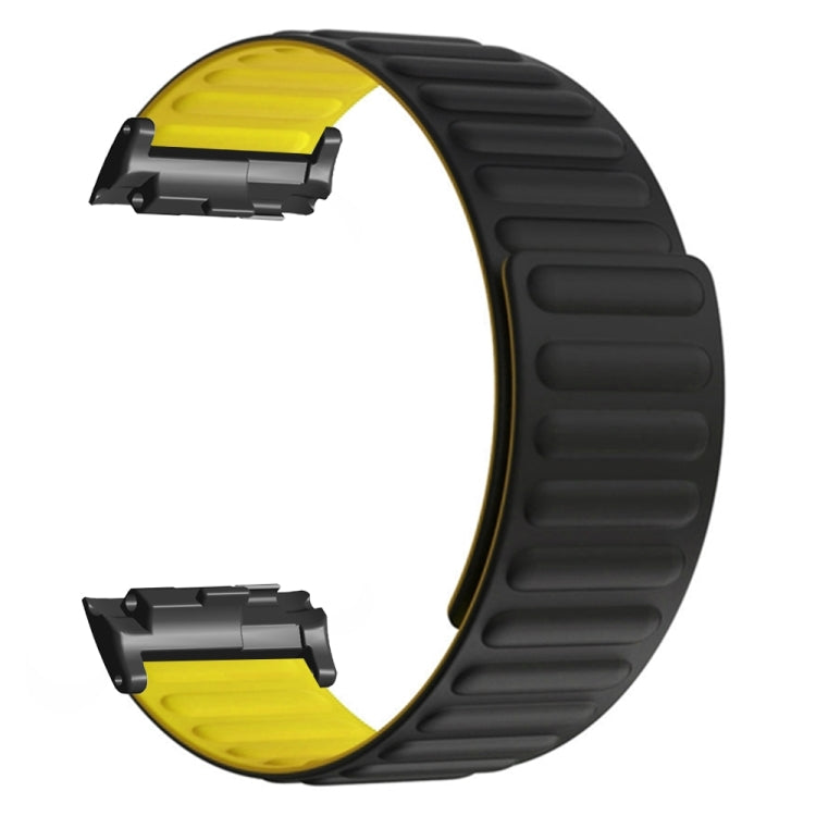 For Huawei Watch D Magnetic Silicone Watch Band(Black Yellow) - Watch Bands by PMC Jewellery | Online Shopping South Africa | PMC Jewellery