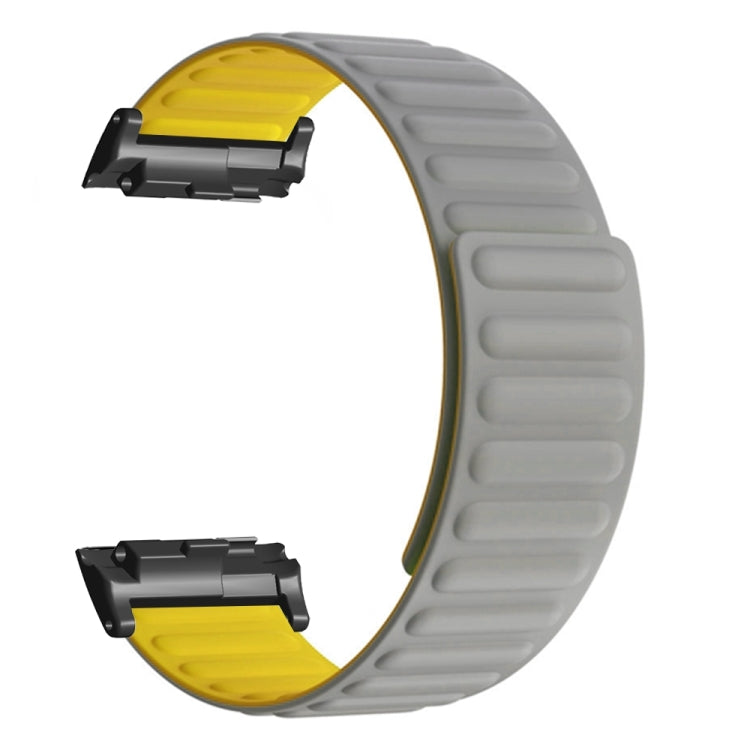 For Huawei Watch D Magnetic Silicone Watch Band(Grey Yellow) - Watch Bands by PMC Jewellery | Online Shopping South Africa | PMC Jewellery