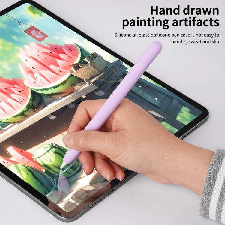 For Apple Pencil (USB-C) Solid Color Silicone Protective Case(Lavender Purple) - Pencil Accessories by PMC Jewellery | Online Shopping South Africa | PMC Jewellery | Buy Now Pay Later Mobicred