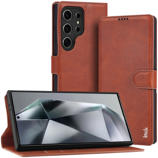 For Samsung Galaxy S24 Ultra 5G IMAK Count Series Flip Leather Phone Case(Brown) - Galaxy S24 Ultra 5G Cases by imak | Online Shopping South Africa | PMC Jewellery | Buy Now Pay Later Mobicred