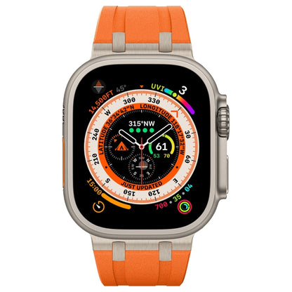 For Apple Watch Series 7 45mm Stone Grain Liquid Silicone Watch Band(Titanium Orange) - Watch Bands by PMC Jewellery | Online Shopping South Africa | PMC Jewellery