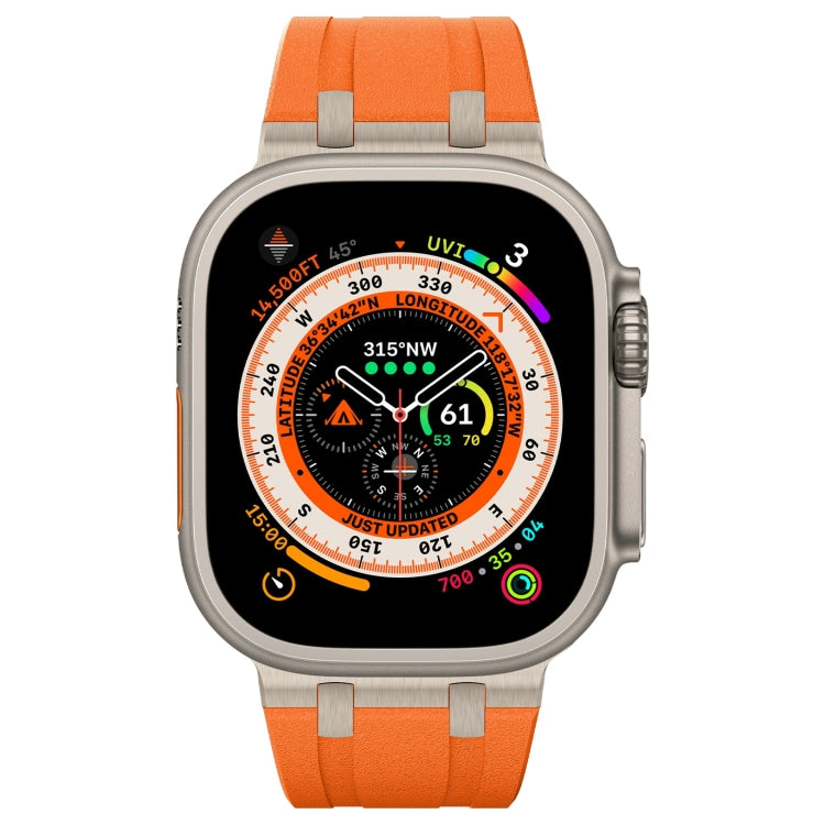 For Apple Watch Series 3 42mm Stone Grain Liquid Silicone Watch Band(Titanium Orange) - Watch Bands by PMC Jewellery | Online Shopping South Africa | PMC Jewellery