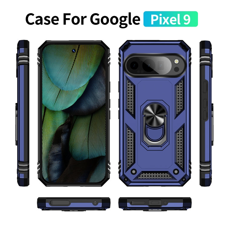 For Google Pixel 9 Shockproof TPU + PC Phone Case with Holder(Blue) - Google Cases by PMC Jewellery | Online Shopping South Africa | PMC Jewellery | Buy Now Pay Later Mobicred