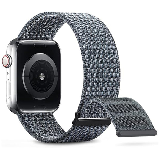 For Apple Watch Series 9 41mm Dual Hook and Loop Nylon Watch Band(Grey) - Watch Bands by PMC Jewellery | Online Shopping South Africa | PMC Jewellery