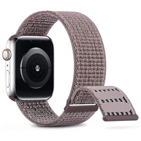 For Apple Watch SE 2022 40mm Dual Hook and Loop Nylon Watch Band(Smoke Purple) - Watch Bands by PMC Jewellery | Online Shopping South Africa | PMC Jewellery