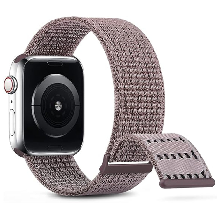 For Apple Watch SE 2022 44mm Dual Hook and Loop Nylon Watch Band(Smoke Purple) - Watch Bands by PMC Jewellery | Online Shopping South Africa | PMC Jewellery