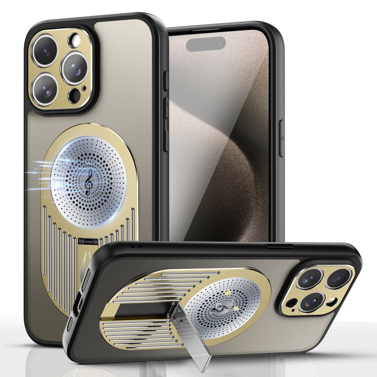 For iPhone 16 Pro Max Heat Dissipation Aromatherapy MagSafe Holder Phone Case(Gold) - iPhone 16 Pro Max Cases by PMC Jewellery | Online Shopping South Africa | PMC Jewellery | Buy Now Pay Later Mobicred