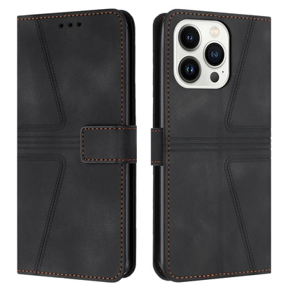 For iPhone 16 Pro Max Triangle Solid Color Leather Phone Case(Black) - iPhone 16 Pro Max Cases by PMC Jewellery | Online Shopping South Africa | PMC Jewellery | Buy Now Pay Later Mobicred