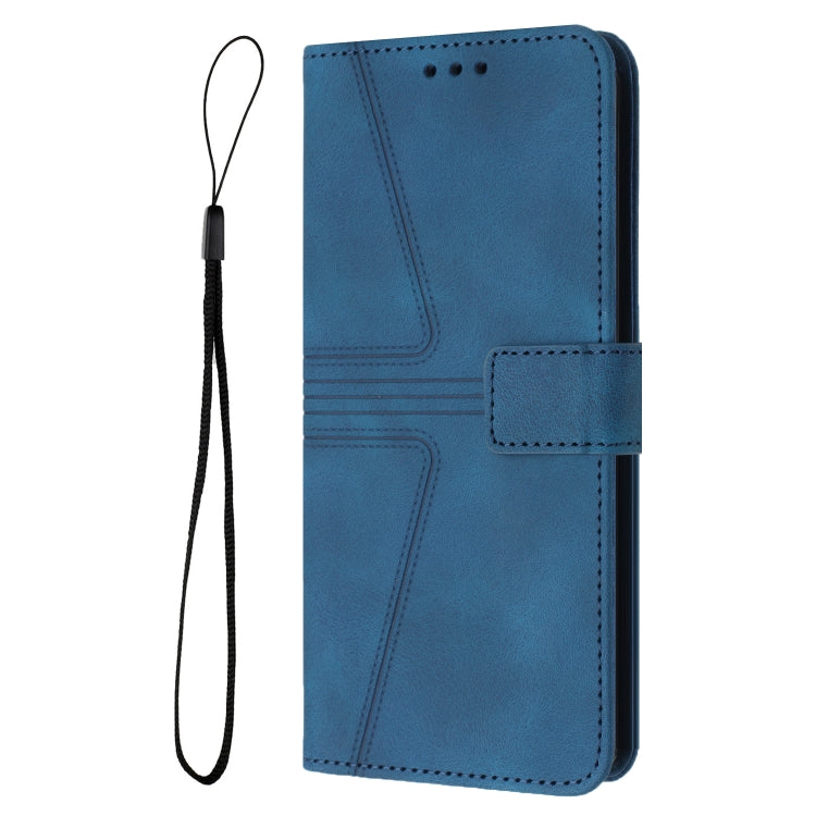 For iPhone 16 Plus Triangle Solid Color Leather Phone Case(Blue) - iPhone 16 Plus Cases by PMC Jewellery | Online Shopping South Africa | PMC Jewellery | Buy Now Pay Later Mobicred