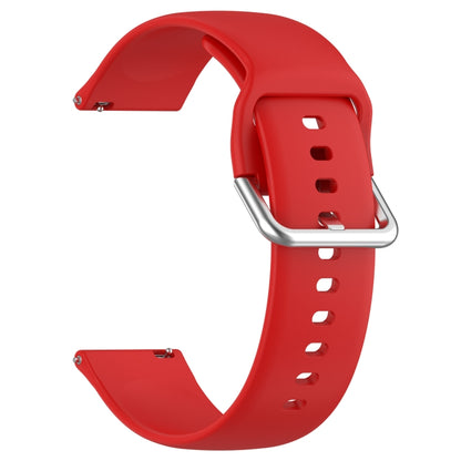 For Xiaomi Watch 2 Solid Color Metal Silver Buckle Silicone Watch Band, Size: S(Red) - Watch Bands by PMC Jewellery | Online Shopping South Africa | PMC Jewellery