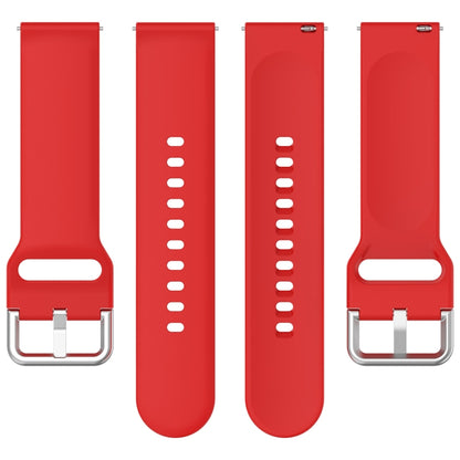 For Xiaomi Watch 2 Solid Color Metal Silver Buckle Silicone Watch Band, Size: S(Red) - Watch Bands by PMC Jewellery | Online Shopping South Africa | PMC Jewellery