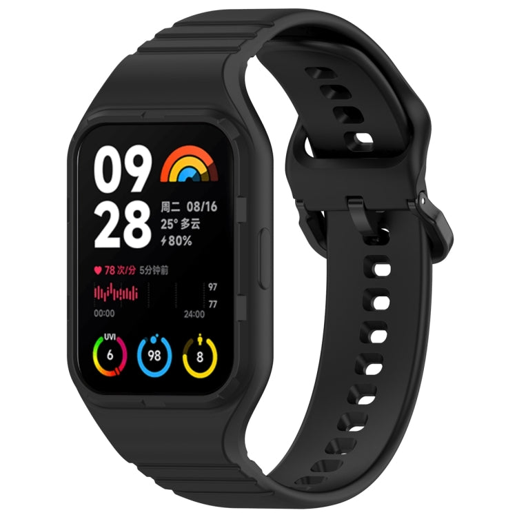 For Xiaomi Mi Band 8 Pro Solid Color Integrated TPU Watch Band(Black) - Watch Bands by PMC Jewellery | Online Shopping South Africa | PMC Jewellery