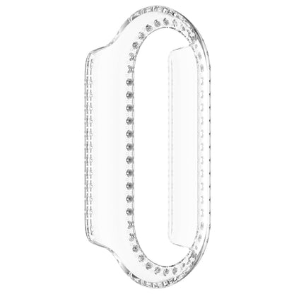 For Xiaomi Mi Band 8 Diamond Half Pack Hollow PC Watch Protective Case(Transparent) - Watch Cases by PMC Jewellery | Online Shopping South Africa | PMC Jewellery