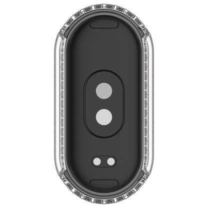 For Xiaomi Mi Band 8 Diamond Half Pack Hollow PC Watch Protective Case(Transparent) - Watch Cases by PMC Jewellery | Online Shopping South Africa | PMC Jewellery