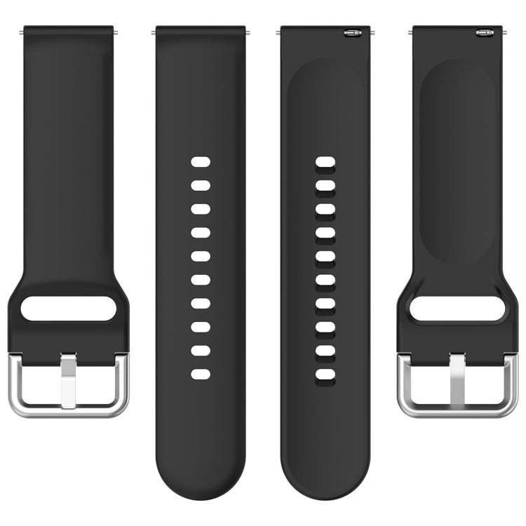 For CMF Watch Pro D395 22mm Solid Color Silver Buckle Silicone Watch Band, Size:S(Black) - Watch Bands by PMC Jewellery | Online Shopping South Africa | PMC Jewellery