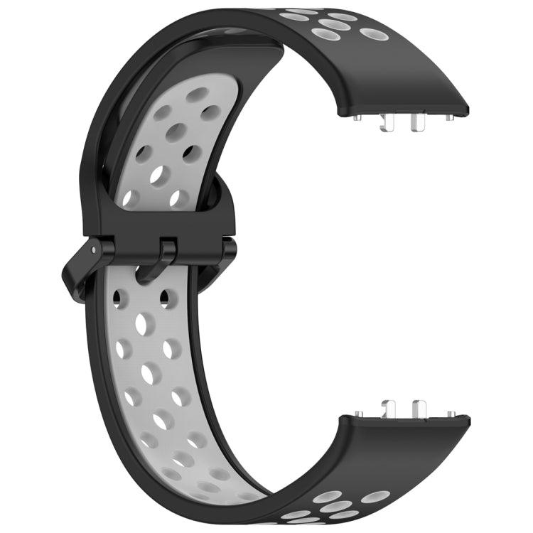 For Samsung Galaxy Fit 3 Two Color Breathable Silicone Watch Band(Black Grey) - Watch Bands by PMC Jewellery | Online Shopping South Africa | PMC Jewellery