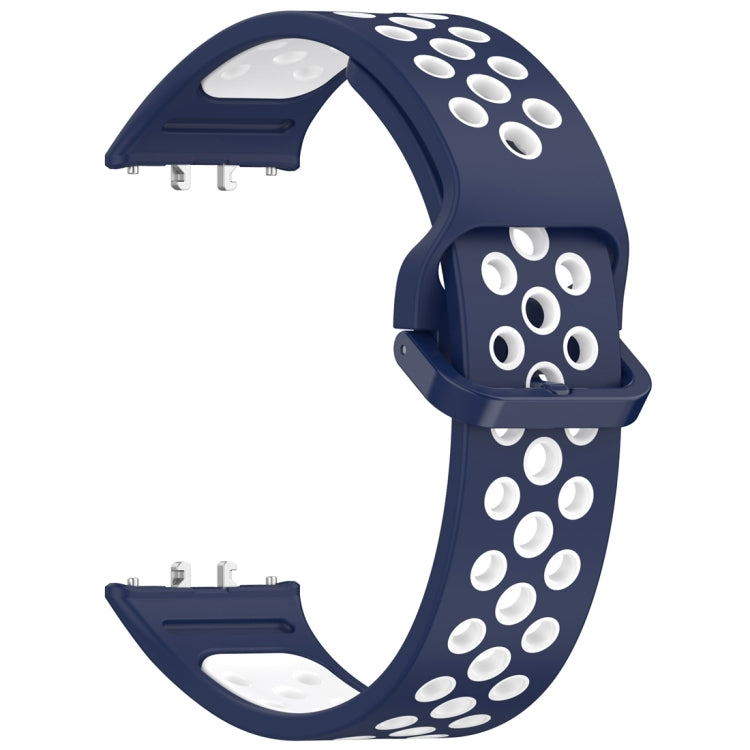 For Samsung Galaxy Fit 3 Two Color Breathable Silicone Watch Band(Midnight Blue White) - Watch Bands by PMC Jewellery | Online Shopping South Africa | PMC Jewellery