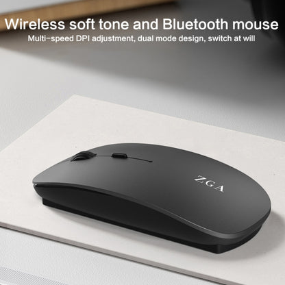 ZGA Chinchilla Dual Mode Wireless 2.4G + Bluetooth 5.0 Mouse(Silver) - Wireless Mice by ZGA | Online Shopping South Africa | PMC Jewellery | Buy Now Pay Later Mobicred