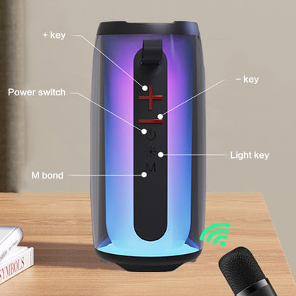 ZGA PZ003 Portable Colorful Karaoke Wireless Bluetooth Speaker(Black) - Desktop Speaker by ZGA | Online Shopping South Africa | PMC Jewellery | Buy Now Pay Later Mobicred