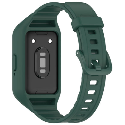 For Samsung Galaxy Fit 3 Solid Color Integrated TPU Watch Band(Dark Green) - Watch Bands by PMC Jewellery | Online Shopping South Africa | PMC Jewellery