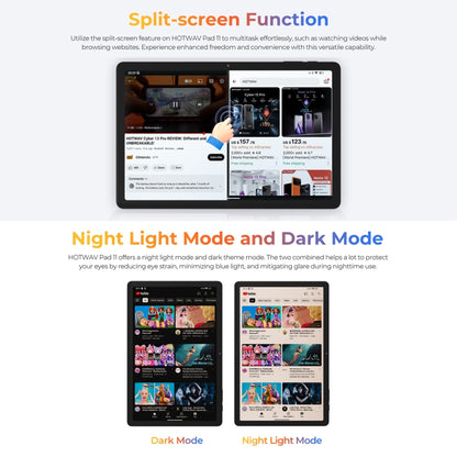 [HK Warehouse] HOTWAV Pad 11 4G LTE Tablet PC, 6GB+256GB, 11 inch Android 13, Unisoc T606 Octa Core, Global Version with Google Play, EU Plug(Black) - Other by HOTWAV | Online Shopping South Africa | PMC Jewellery