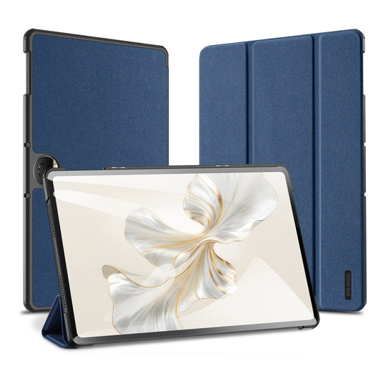 For Honor Pad 9 DUX DUCIS Domo Series Cloth Texture Magnetic Leather Tablet Case(Blue) - Honor by DUX DUCIS | Online Shopping South Africa | PMC Jewellery | Buy Now Pay Later Mobicred