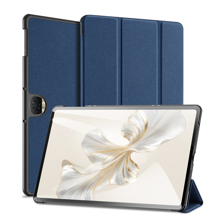 For Honor Pad 9 DUX DUCIS Domo Series Cloth Texture Magnetic Leather Tablet Case(Blue) - Honor by DUX DUCIS | Online Shopping South Africa | PMC Jewellery | Buy Now Pay Later Mobicred