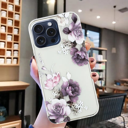 For iPhone 16 Pro Colorful Painting Pattern TPU Phone Case(Peony) - iPhone 16 Pro Cases by PMC Jewellery | Online Shopping South Africa | PMC Jewellery | Buy Now Pay Later Mobicred