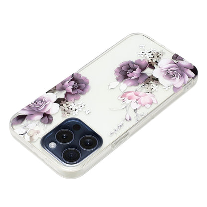 For iPhone 16 Pro Colorful Painting Pattern TPU Phone Case(Peony) - iPhone 16 Pro Cases by PMC Jewellery | Online Shopping South Africa | PMC Jewellery | Buy Now Pay Later Mobicred