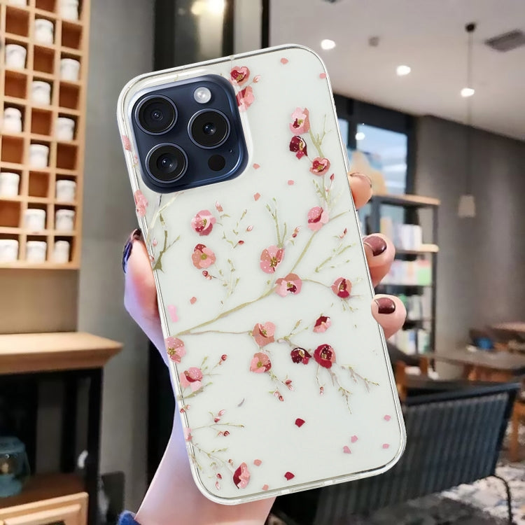 For iPhone 16 Pro Colorful Painting Pattern TPU Phone Case(Red Flowers) - iPhone 16 Pro Cases by PMC Jewellery | Online Shopping South Africa | PMC Jewellery | Buy Now Pay Later Mobicred