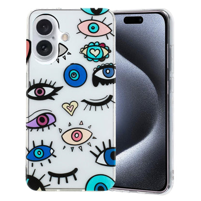 For iPhone 16 Plus Colorful Painting Pattern TPU Phone Case(Eye Monster) - iPhone 16 Plus Cases by PMC Jewellery | Online Shopping South Africa | PMC Jewellery | Buy Now Pay Later Mobicred