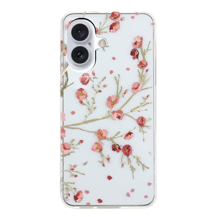 For iPhone 16 Plus Colorful Painting Pattern TPU Phone Case(Red Flowers) - iPhone 16 Plus Cases by PMC Jewellery | Online Shopping South Africa | PMC Jewellery | Buy Now Pay Later Mobicred