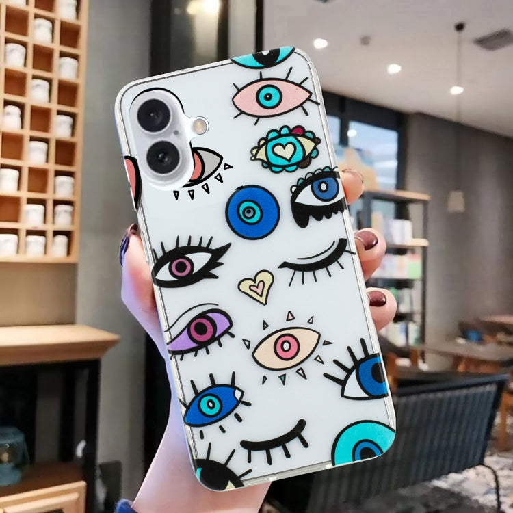 For iPhone 16 Colorful Painting Pattern TPU Phone Case(Eye Monster) - iPhone 16 Cases by PMC Jewellery | Online Shopping South Africa | PMC Jewellery | Buy Now Pay Later Mobicred