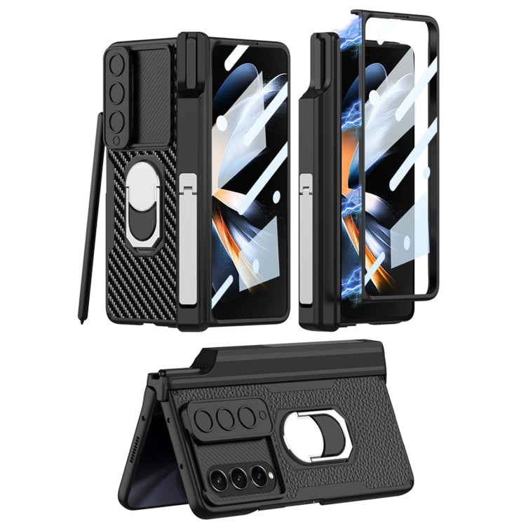 For Samsung Galaxy Z Fold4 GKK Integrated Magnetic Armor Full Coverage Phone Case(Litchi Texture) - Galaxy Z Fold4 5G Cases by GKK | Online Shopping South Africa | PMC Jewellery | Buy Now Pay Later Mobicred