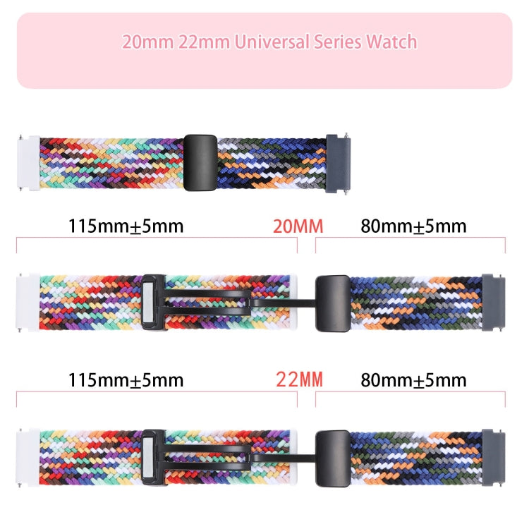 20mm Two-color Magnetic Braided Nylon Watch Band(Colorful Denim) - 20mm Bands by PMC Jewellery | Online Shopping South Africa | PMC Jewellery