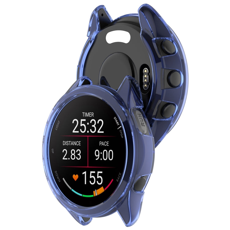 For Garmin Forerunner 165 / 165 Music Half Pack Hollow TPU Watch Protective Case(Transparent Blue) - Watch Cases by PMC Jewellery | Online Shopping South Africa | PMC Jewellery