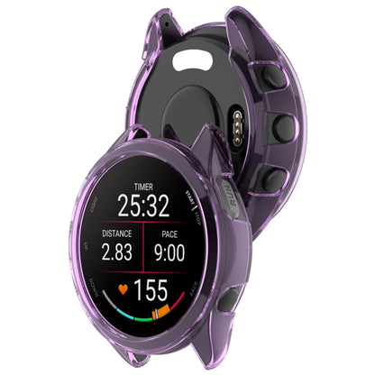 For Garmin Forerunner 165 / 165 Music Half Pack Hollow TPU Watch Protective Case(Transparent Purple) - Watch Cases by PMC Jewellery | Online Shopping South Africa | PMC Jewellery